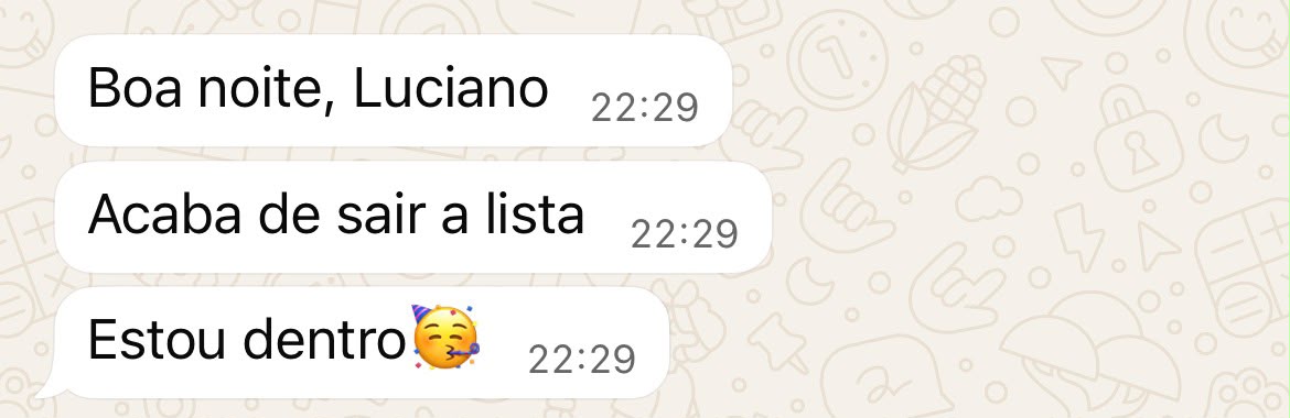 Mensagem de aluna celebrando aprovação na chamada SISU